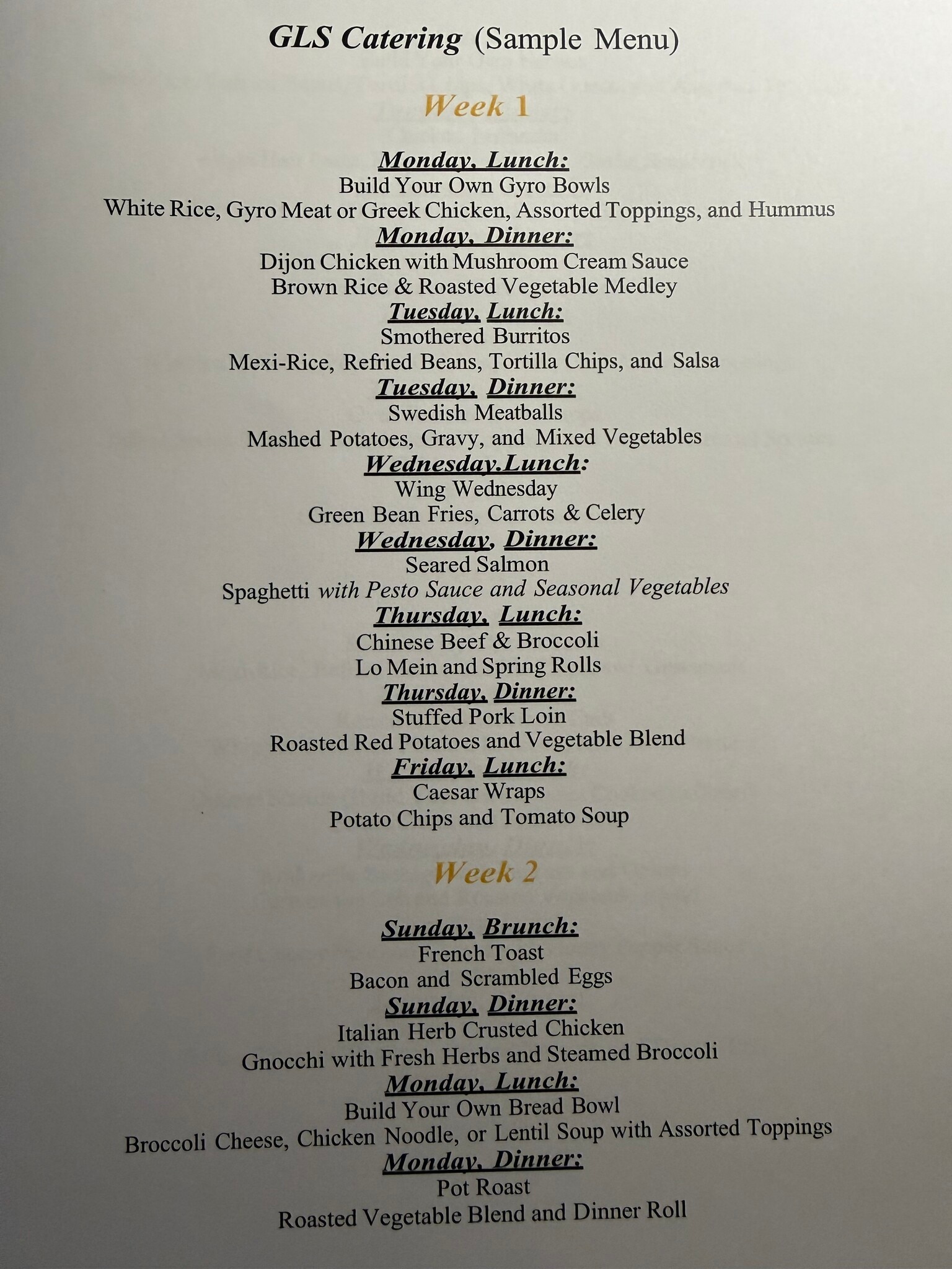 Meal from the included dining program at 308 North Street